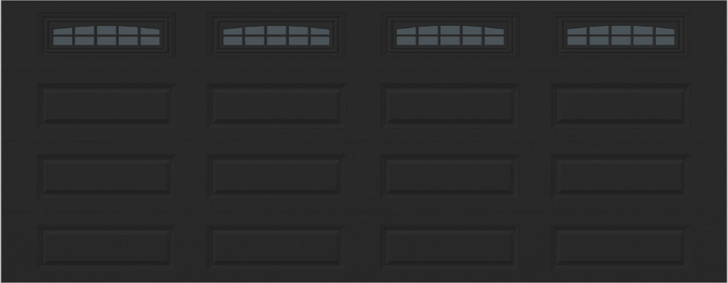 18x7 -  Cascade - Tinted  With glass Long - Black.