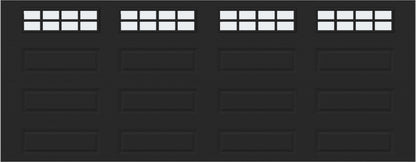 18x7 - Arched Stockbridge Long - Frosted With glass Long - Black