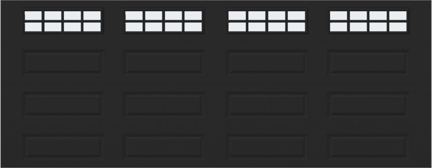 18x7 - Frosted -  Long - Stockton With glass Long - Black