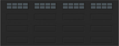 18x7 -  Arched Stockbridge Long - Tinted With glass Long - Black