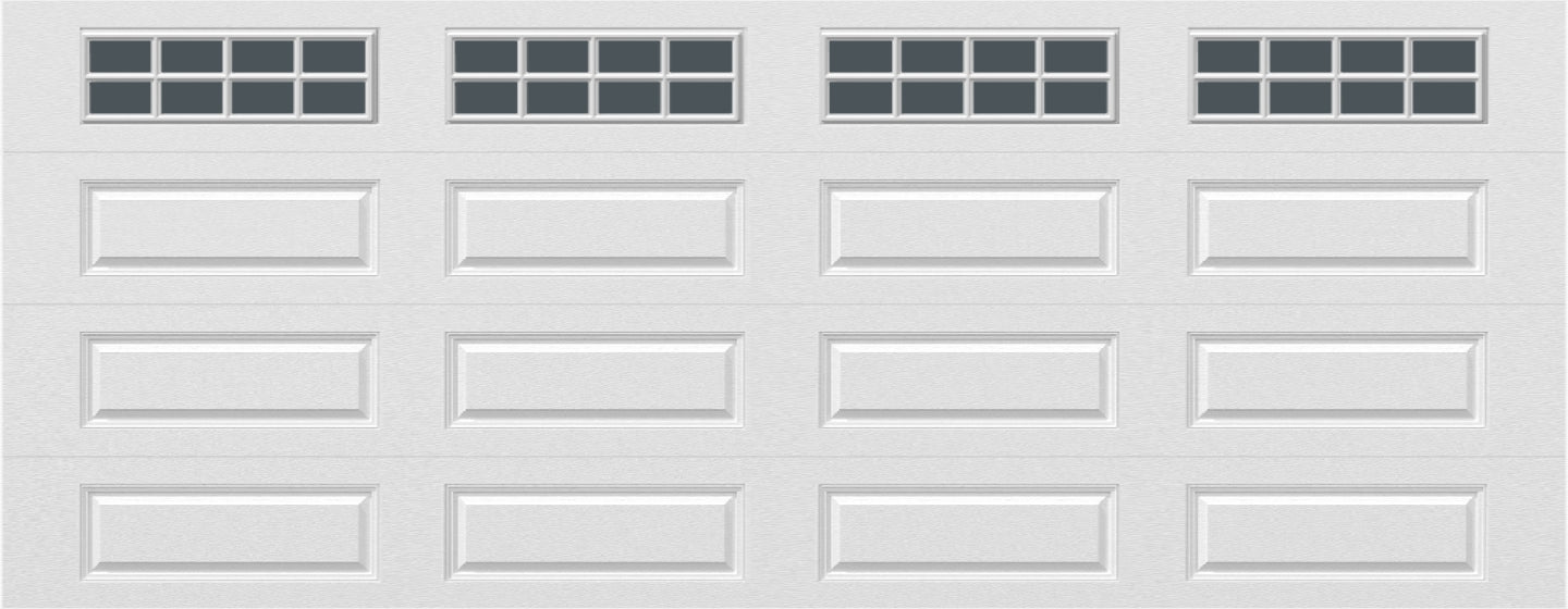 18x7 -  Arched Stockbridge Long - Tinted With glass Long - White