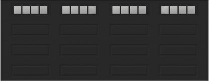 18x7 -  Straight Stockbridge Long - Clear  With glass Long - Black