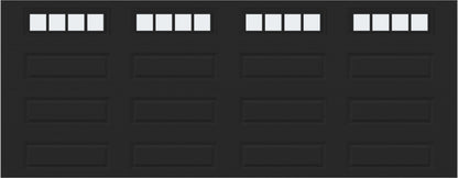 18x7 -  Straight Stockbridge Long - Frosted With glass Long - Black