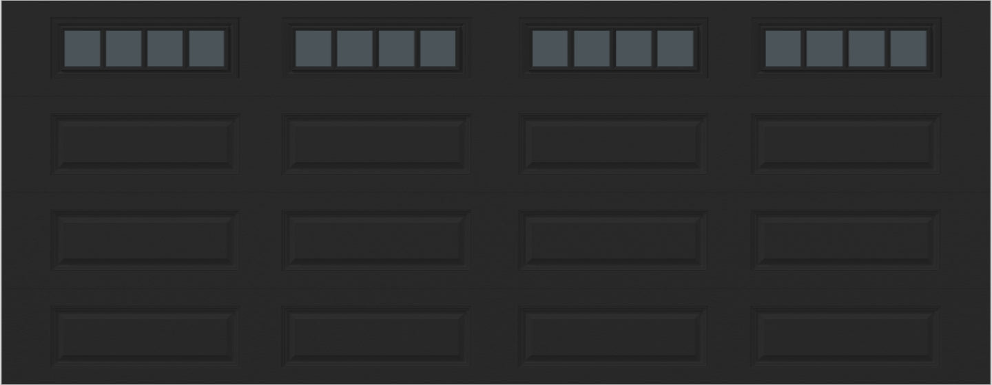 18x7 -  Straight Stockbridge Long - Tinted   With glass Long - Black