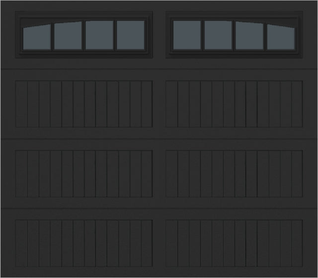 8x7 -  Arched Stockbridge Long - Tinted With glass Long - Black