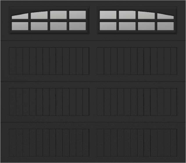 8x7 -  Arched Stockton Long - Clear  With glass Long - Black