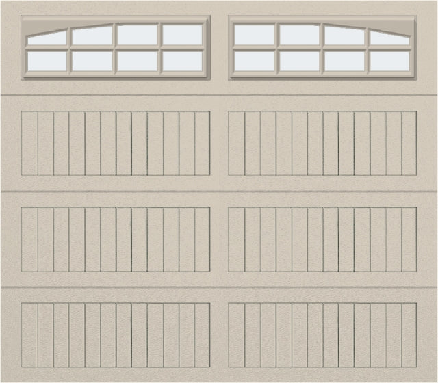 8x7 - Arched Stockton Long - Frosted With glass Long - Almond