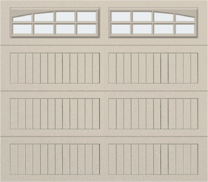 8x7 - Arched Stockton Long - Frosted With glass Long - Almond