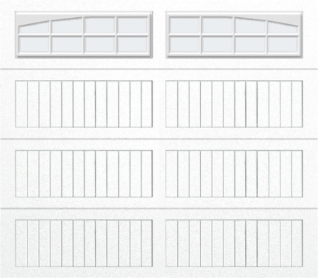 8x7 -  Arched Stockton Long - Frosted With glass Long - White