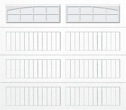 8x7 -  Arched Stockton Long - Frosted With glass Long - White