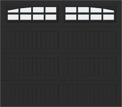 8x7 -  Arched Stockton Long - Frosted With glass Long - Black