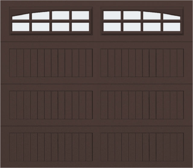 8x7 -  Arched Stockton Long - Frosted With glass Long - Brown