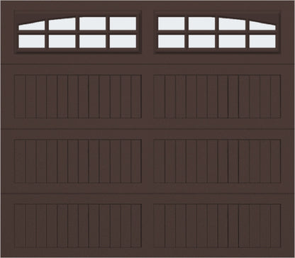 8x7 -  Arched Stockton Long - Frosted With glass Long - Brown