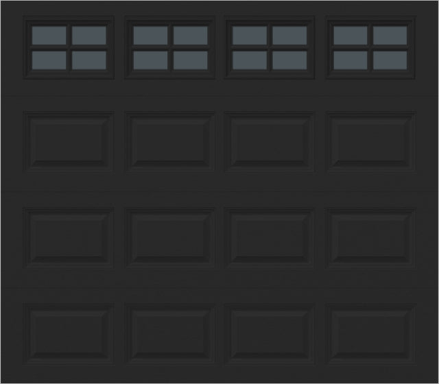 8x7 -  Tinted- Long Stockton With glass - Black