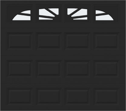 8x7 -  Sunburst - Frosted -   With glass Long - Black