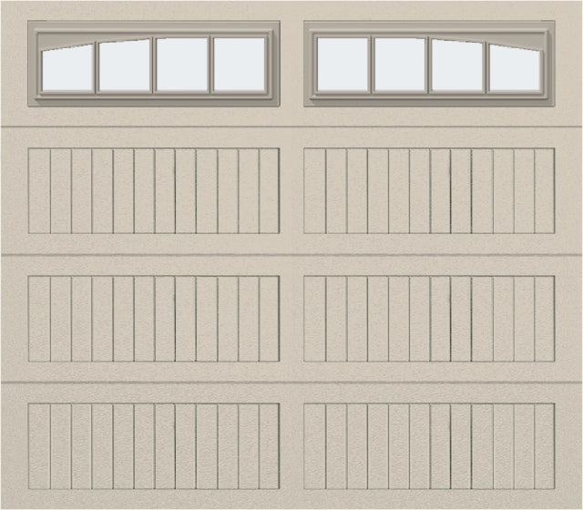 8x7 - Arched Stockbridge Long - Frosted With glass Long - Almond