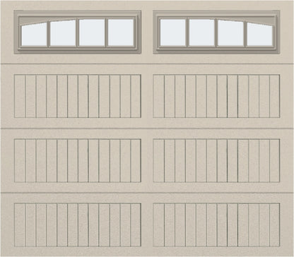 8x7 - Arched Stockbridge Long - Frosted With glass Long - Almond