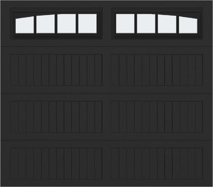 8x7 - Arched Stockbridge Long - Frosted With glass Long - Black