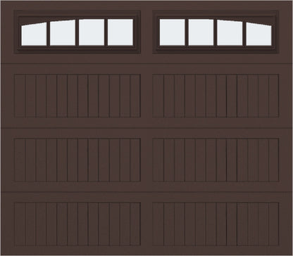 8x7 - Arched Stockbridge Long - Frosted With glass Long - Brown