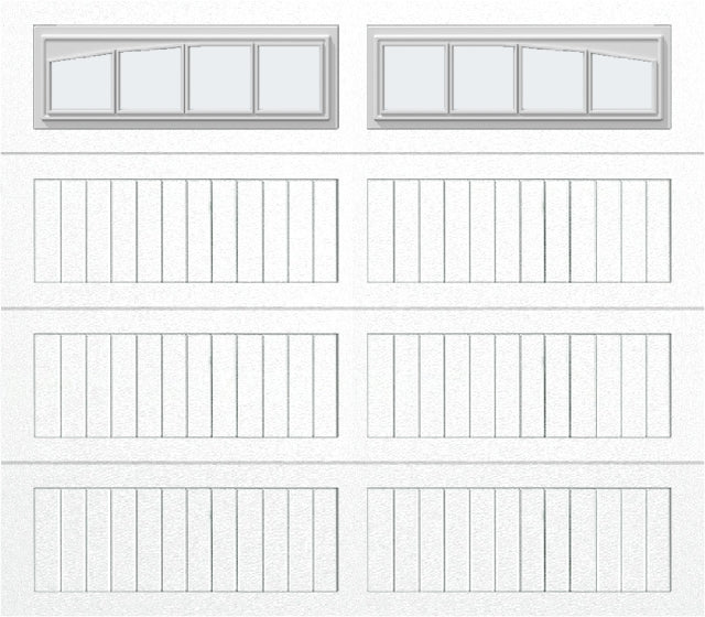 8x7 - Arched Stockbridge Long - Frosted With glass Long - White