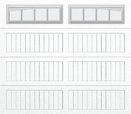 8x7 - Arched Stockbridge Long - Frosted With glass Long - White