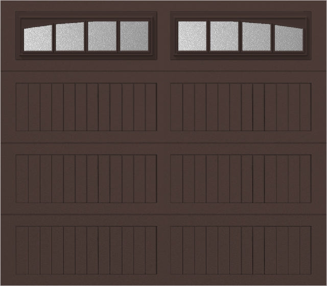 8x7 -  Arched Stockbridge Long - Obscure With glass Long - Brown