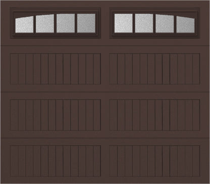 8x7 -  Arched Stockbridge Long - Obscure With glass Long - Brown