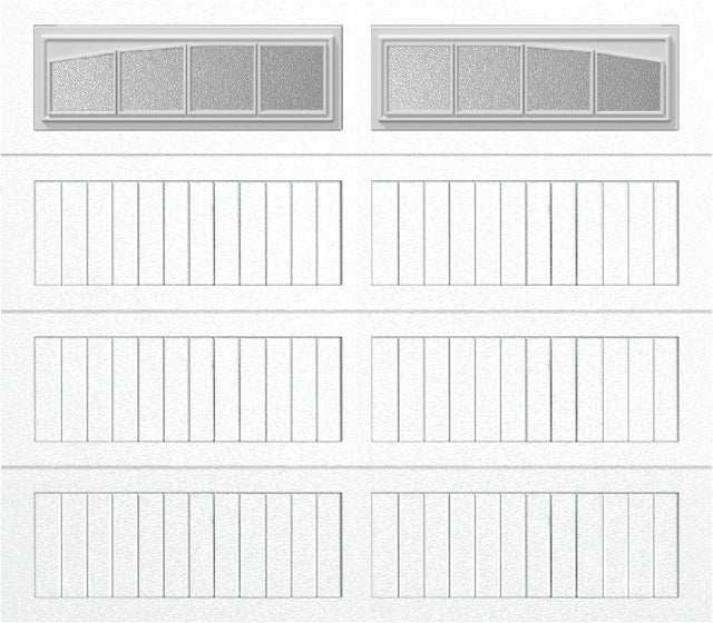 8x7 -  Arched Stockbridge Long - Obscure With glass Long - White