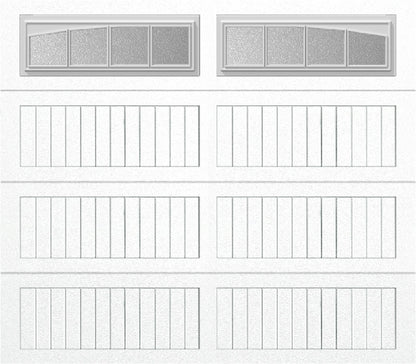 8x7 -  Arched Stockbridge Long - Obscure With glass Long - White