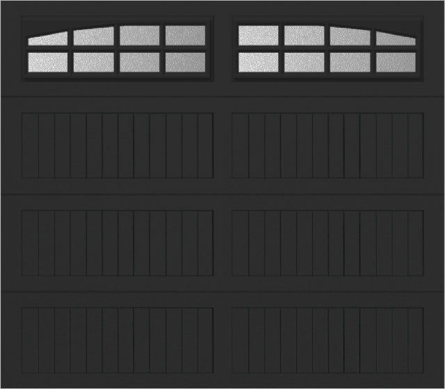 8x7 -  Arched Stockton Long - ObscureWith glass Long - Black