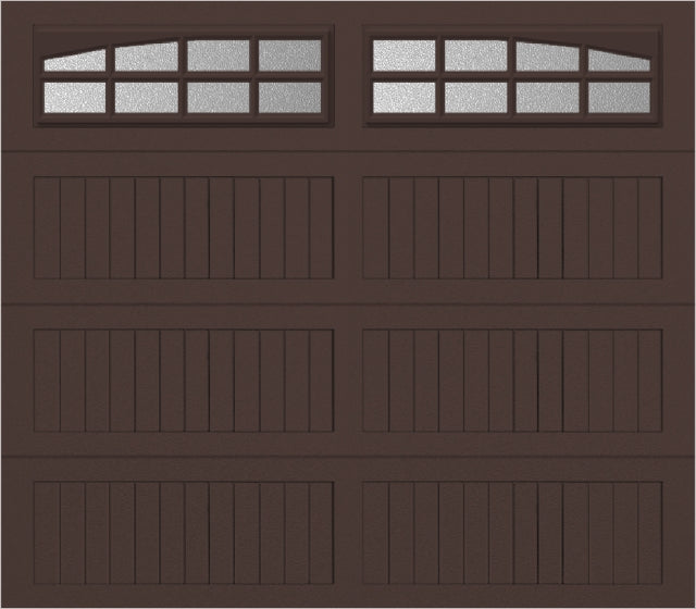 8x7 -  Arched Stockton Long - ObscureWith glass Long - Brown