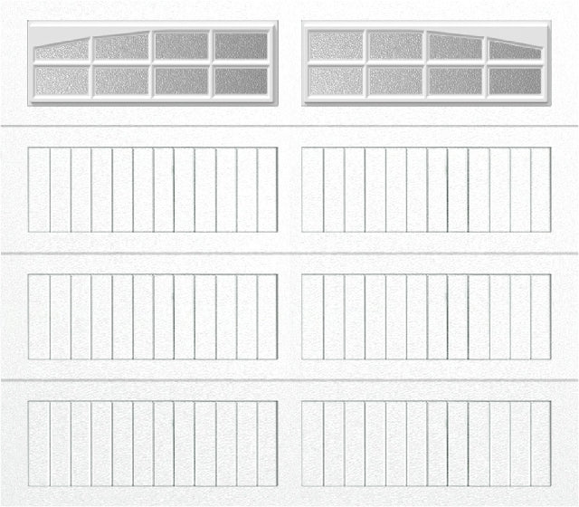 8x7 -  Arched Stockton Long - Obscure With glass Long - White
