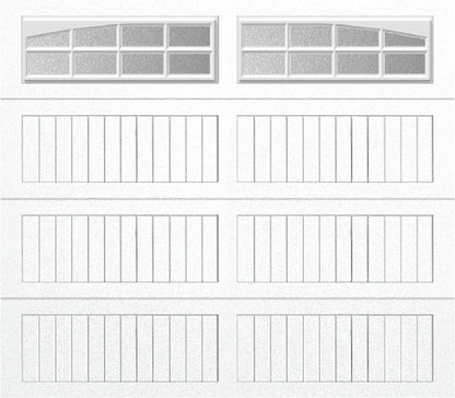 8x7 -  Arched Stockton Long - Obscure With glass Long - White