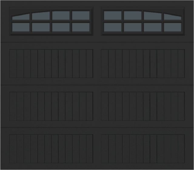 8x7 - Arched Stockton Long - Tinted With glass Long - Black