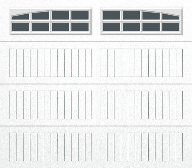8x7 -  Arched Stockton Long - Obscure With glass Long - White