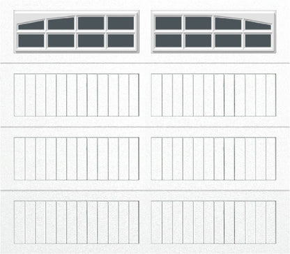8x7 -  Arched Stockton Long - Obscure With glass Long - White