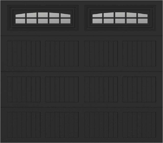 8x7 -  Cascade Short - Clear  With glass - Black