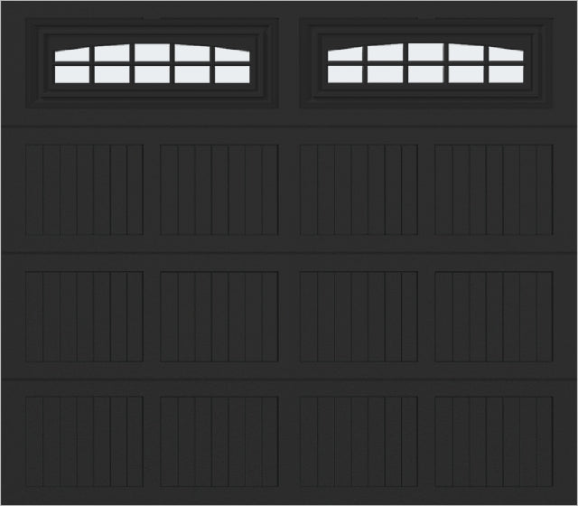 8x7 -  Cascade Short - Frosted  With glass - Black.