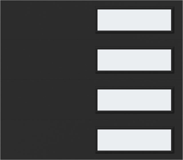 8x7 - Frosted -  Stockton With glass - Black