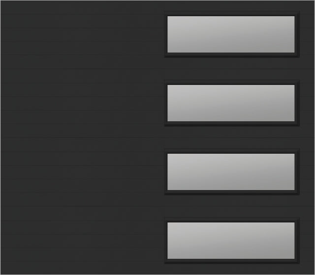 8x7 - Clear -  Stockton With glass Long - Black