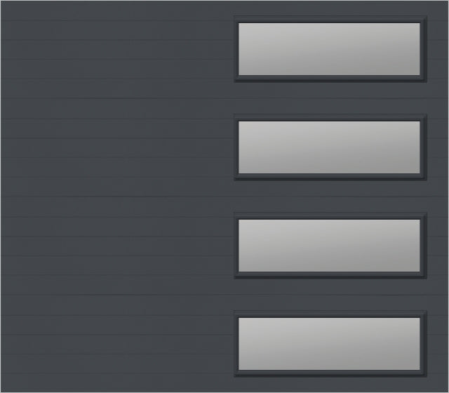 8x7 - Clear -  Stockton With glass Long - Graphite