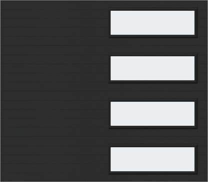 8x7 - Frosted -  Long - Stockton With glass Long - Black