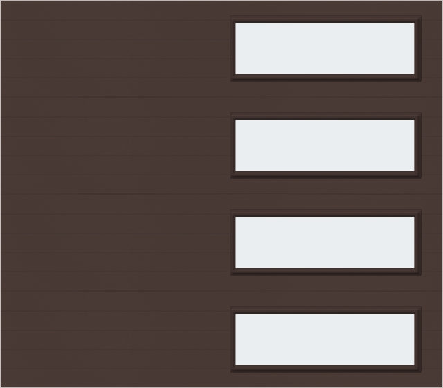 8x7 - Frosted  - Long - Stockton With glass Long - Brown