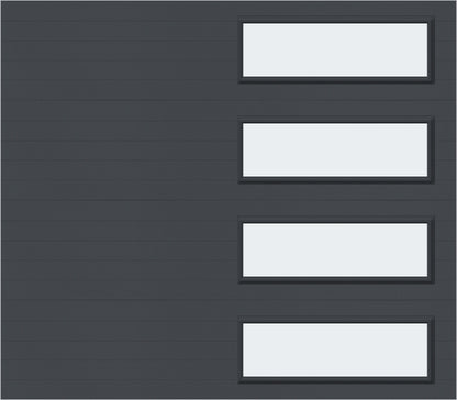 8x7 - Frosted -  Long - Stockton With glass Long - Graphite