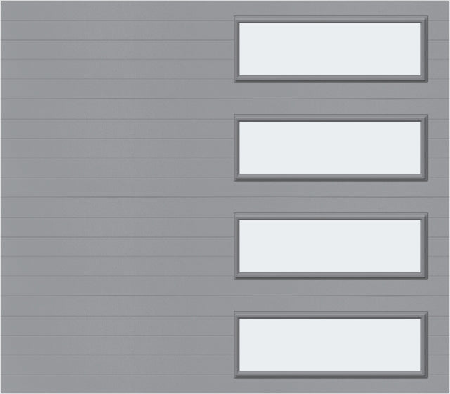 8x7 - Frosted -  Long - Stockton With glass Long - Gray