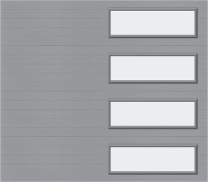 8x7 - Frosted -  Long - Stockton With glass Long - Gray