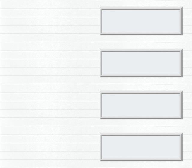 8x7 - Frosted -  Long -Stockton With glass Long - White