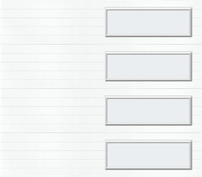 8x7 - Frosted -  Long -Stockton With glass Long - White