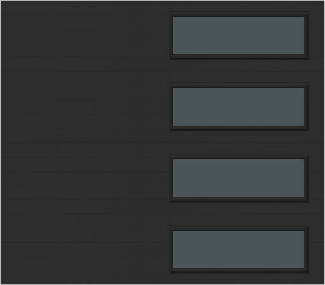 8x7 -  Tinted - Long Stockton With glass - Black