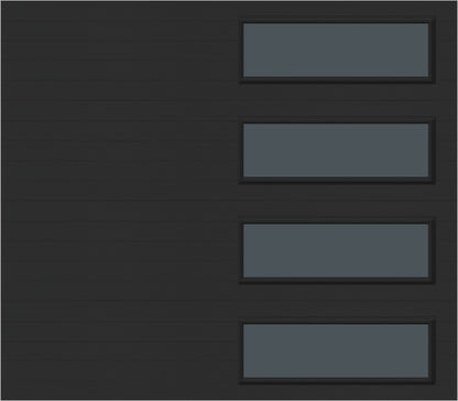 8x7 -  Tinted - Long Stockton With glass - Black